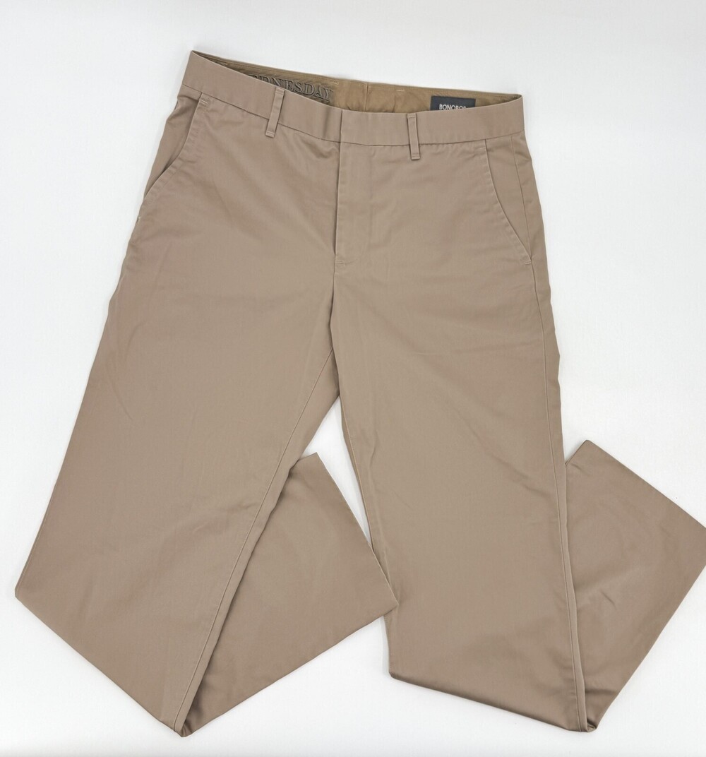 Bonobos Pants Mens 31 Khaki Straight Leg 100% Cotton Chinos Wednesday